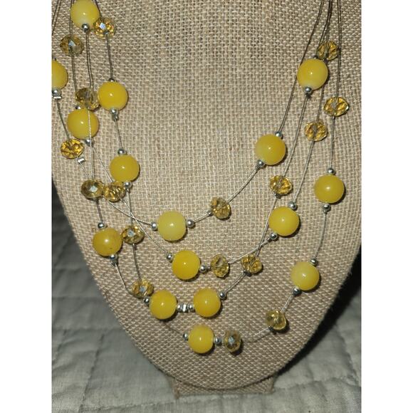 Four Strand Floating Necklace and Earrings - Picture 2 of 3